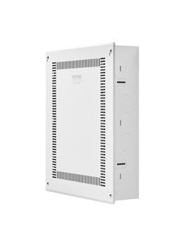VEVOR - Structured Media Enclosure, 17-Inch, Recessed in-Wall Media Box with Cover, Wall-Mount Cable Management Box Kit - White