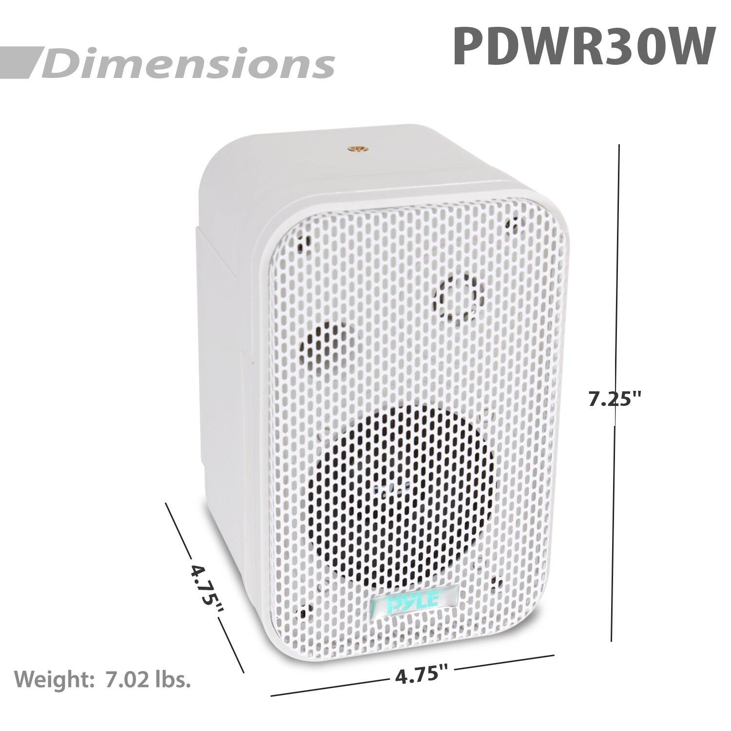 Dimensions PDWR30W  
10 7.25" 4.75"  
PYLE  
Weight: 7.02 lbs.