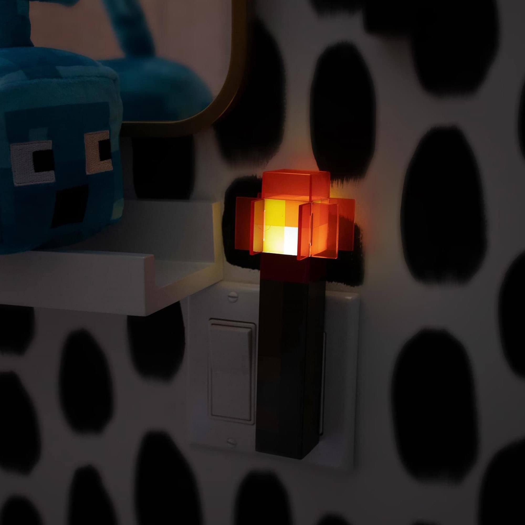 Alt View 5. Ukonic - Minecraft 2-Piece Nightlight Bundle | Torch and Redstone Torch - Brown.