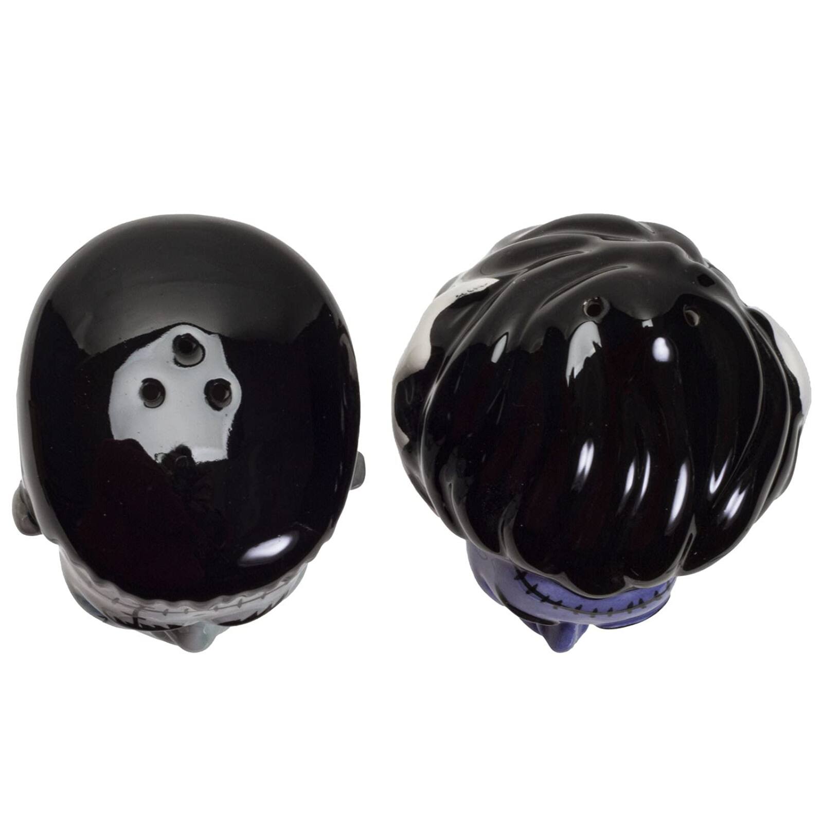 Left. Pacific Trading - Mr and Mrs Frankenstein Magnetic Ceramic Salt and Pepper Shaker Set - Multicolor.