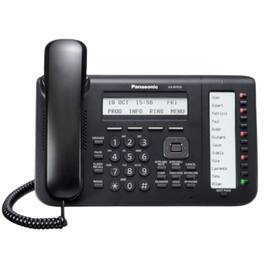 Panasonic - KX-NT553-B IP Proprietary Telephone - 3-Line Backlit LCD, 12x2 Self-Labeling CO Keys, 2-Port Gigabit Ethernet, PoE, EHS - Black