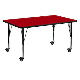 Emma + Oliver - Mobile 30x60 Rectangle Laminate Preschool Activity Table - Red