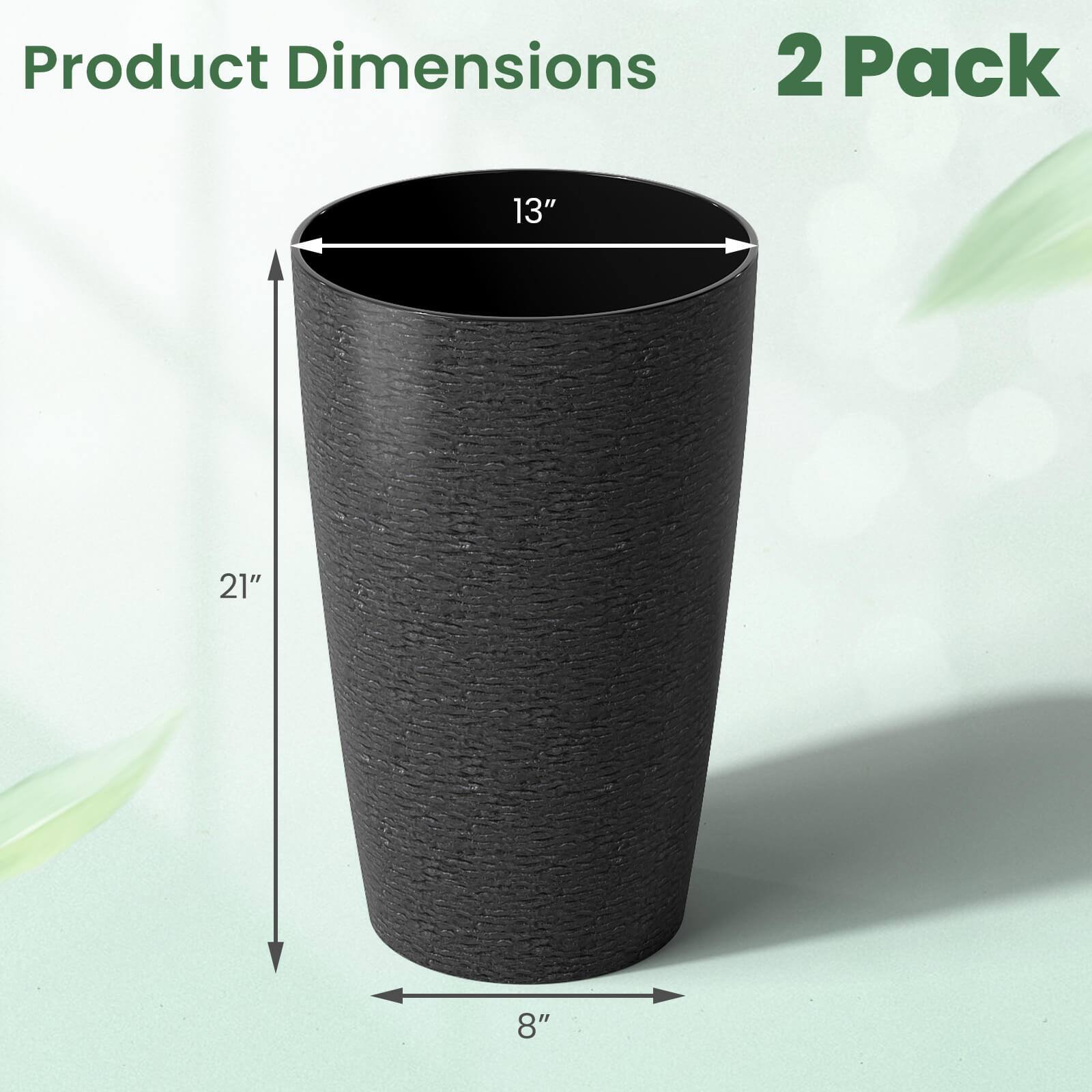 Product Dimensions  
2 Pack  

13"  
21"  
8"