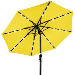 Best Choice Products - 10ft Solar LED Lighted Patio Umbrella w/ Tilt Adjustment, UV-Resistant Fabric - Yellow