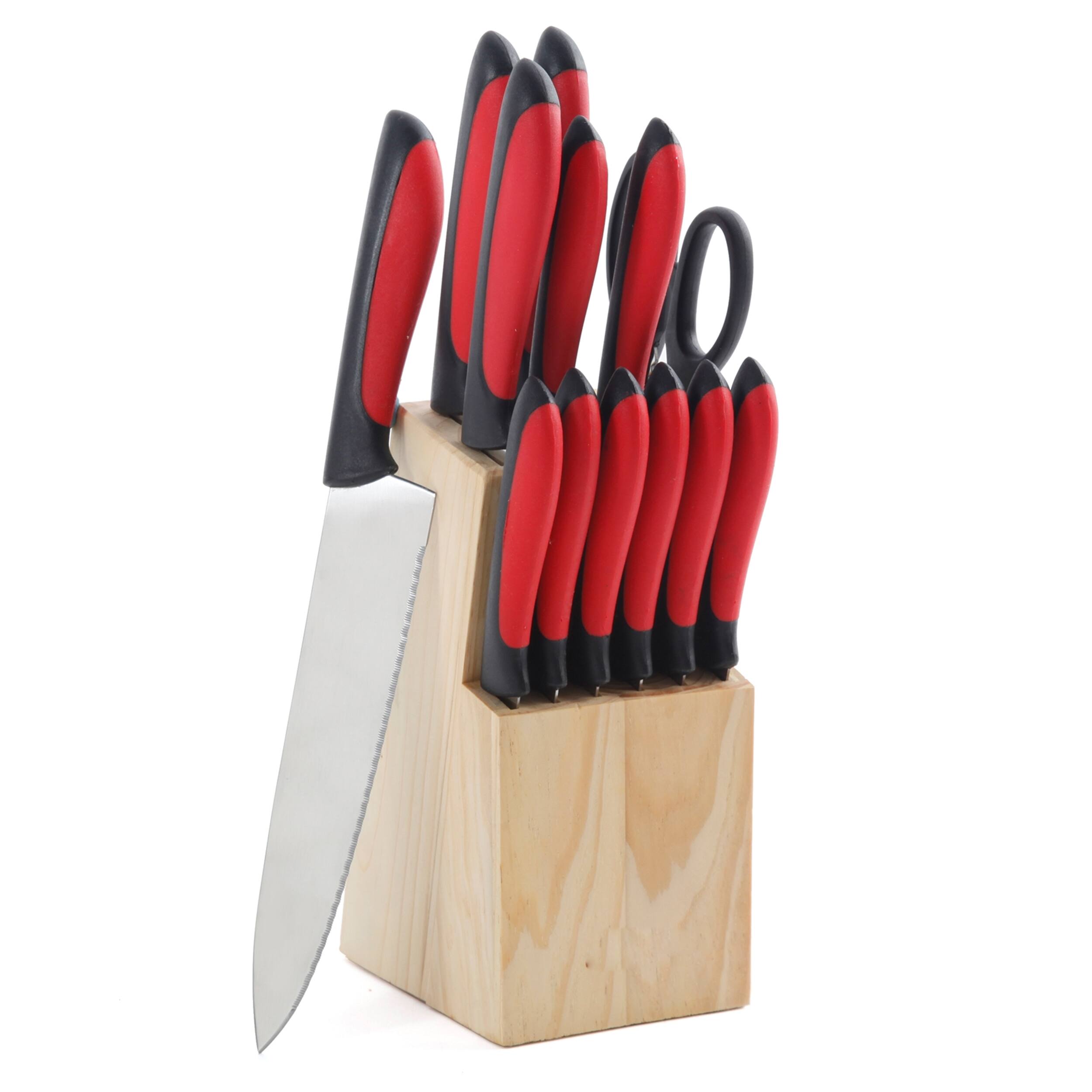 Front. MegaChef - MegaChef 14 Piece Cutlery Set in Red - Red.