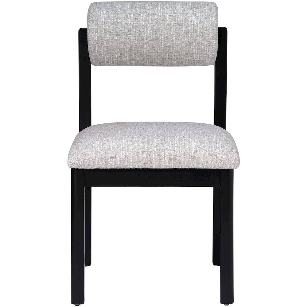 Alt View 2. Meridian Furniture - Roundhill Grey Linen Textured Fabric Upholstered Dining Chair, Set of 2 - Grey.