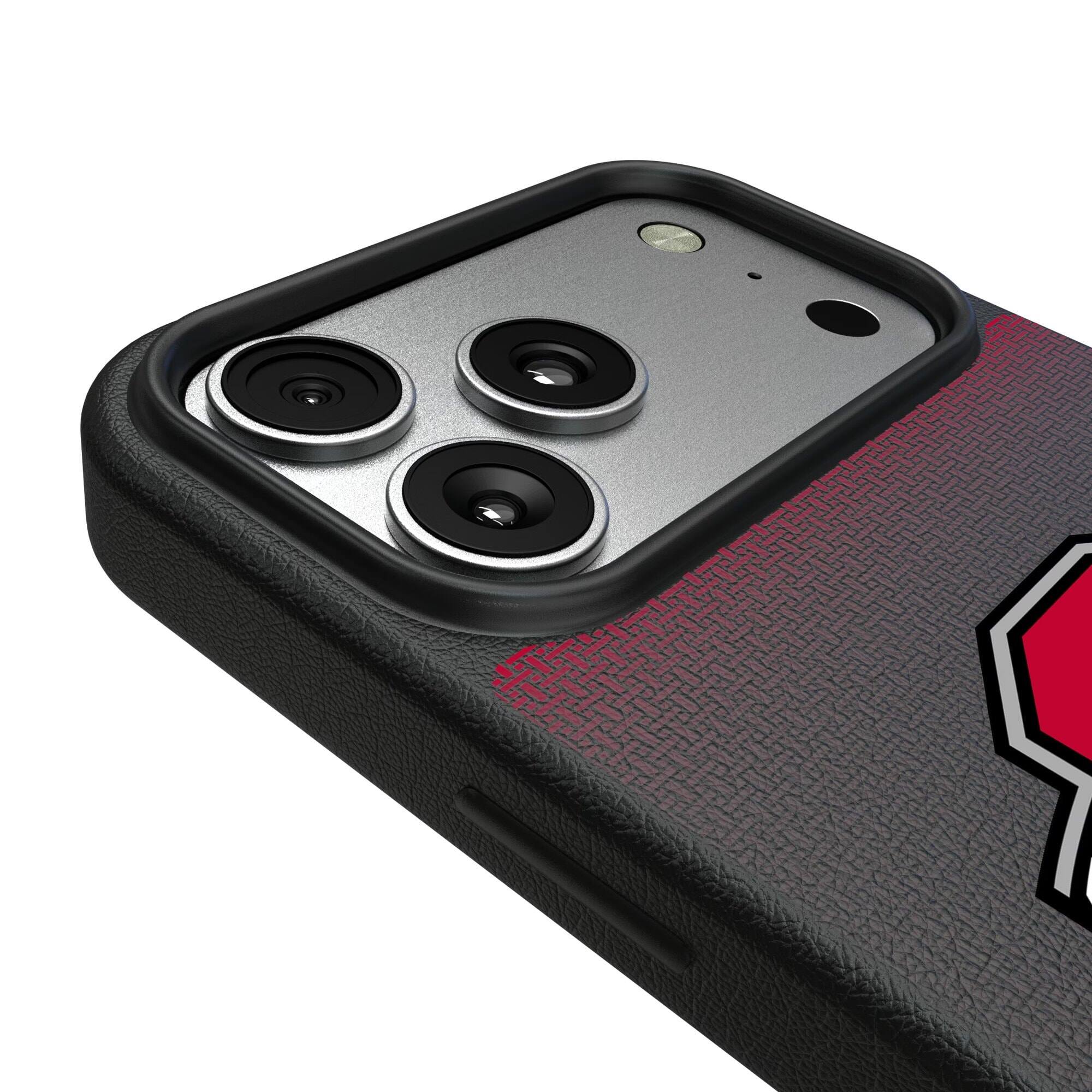 Alt View 2. Keyscaper - Ohio State Buckeyes Linen Logo iPhone Magnetic Bump Case - 15 Pro Max - Black.