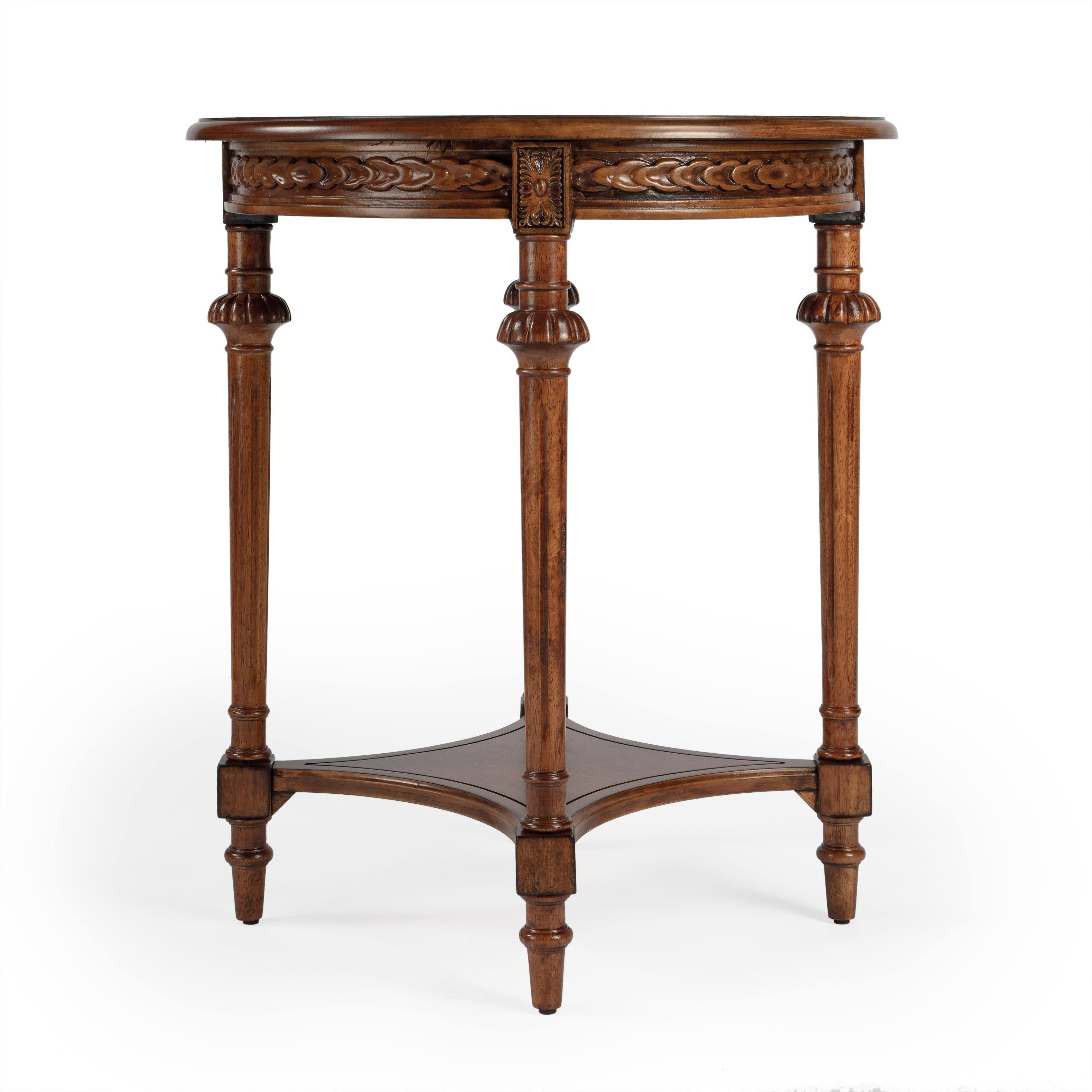 Alt View 3. Butler Specialty - Hellinger 24 in. W Round Wood Tall End Table with Open Shelf - Medium Brown.