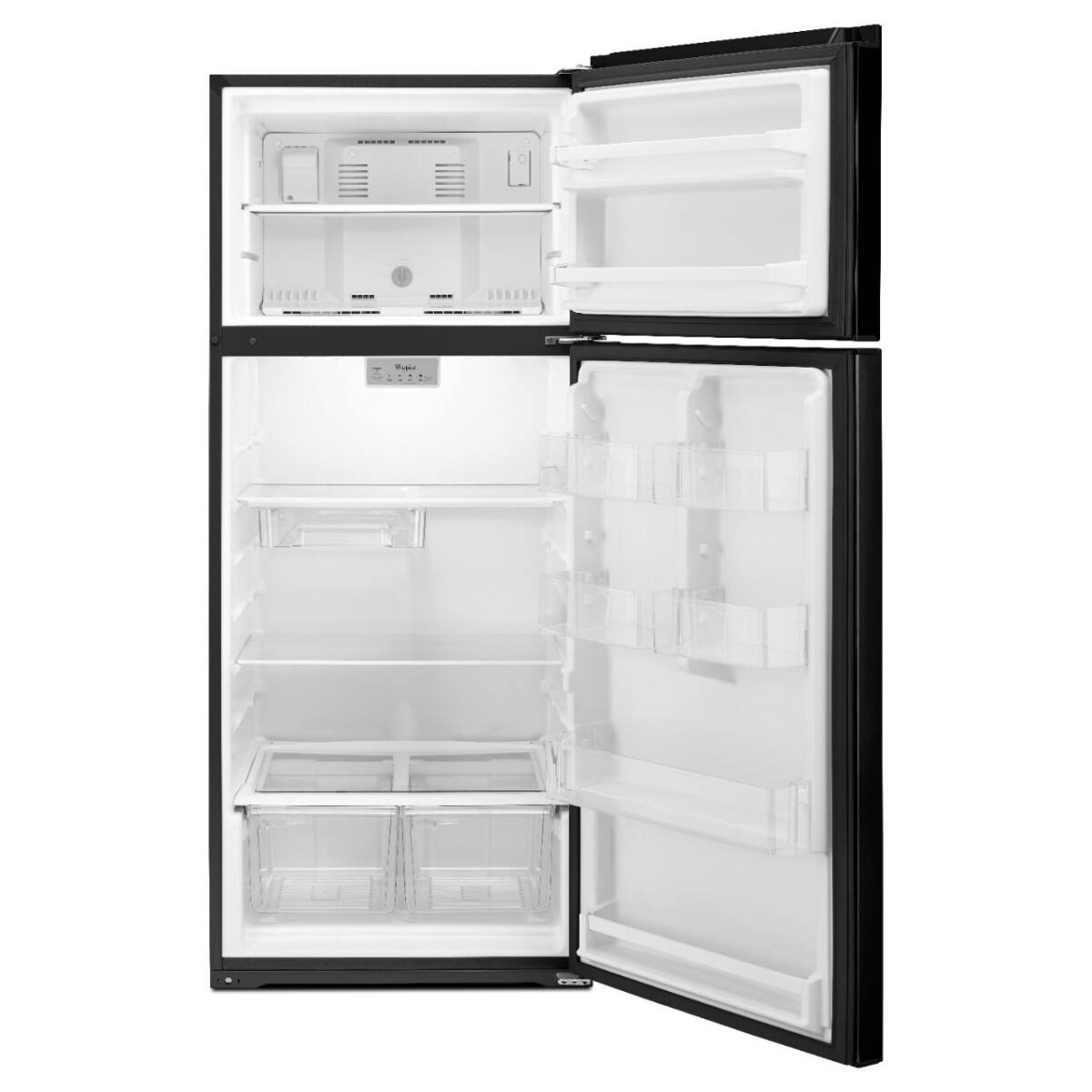 Angle. Whirlpool - Whirlpool - 28-inch Wide Refrigerator Compatible With The EZ Connect Icemaker Kit – 18 Cu. Ft. .- Black - Black.