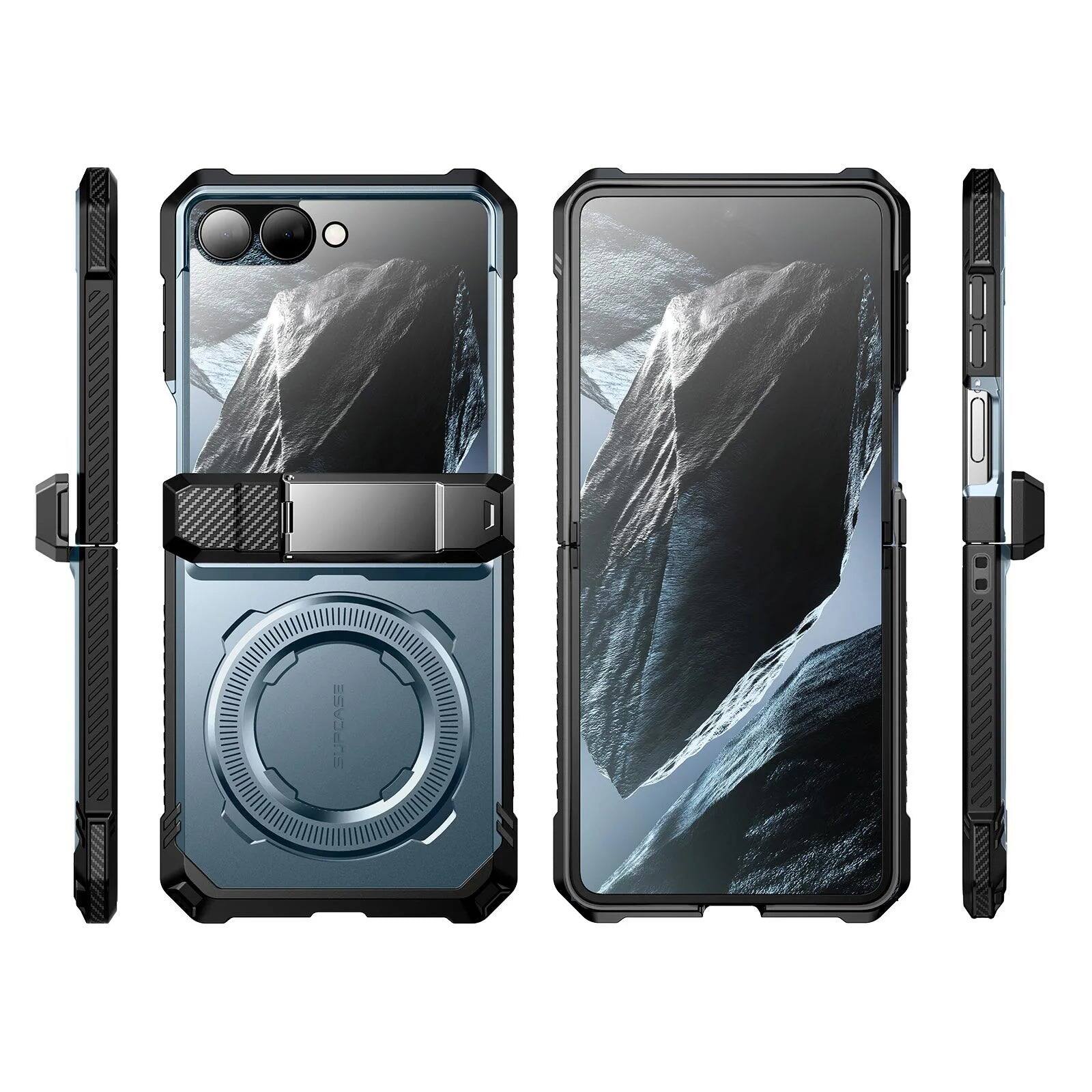 Alt View 7. SUPCASE - UB Grip MagSafe Case for Samsung Galaxy Z Flip 8 with Kickstand & Front Screen Protector - Tilt.