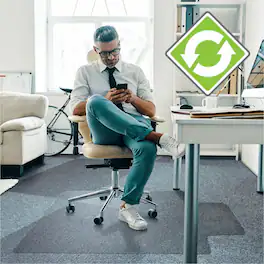 Floortex - Cleartex Enhanced Polymer Lipped Chair Mat for Carpets up to 3/8'' - 48'' x 51'' - Clear