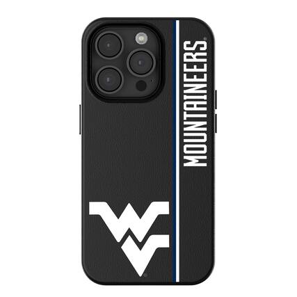 Front. Keyscaper - West Virginia Mountaineers iPhone Magnetic Bump Case - 16 - Black.