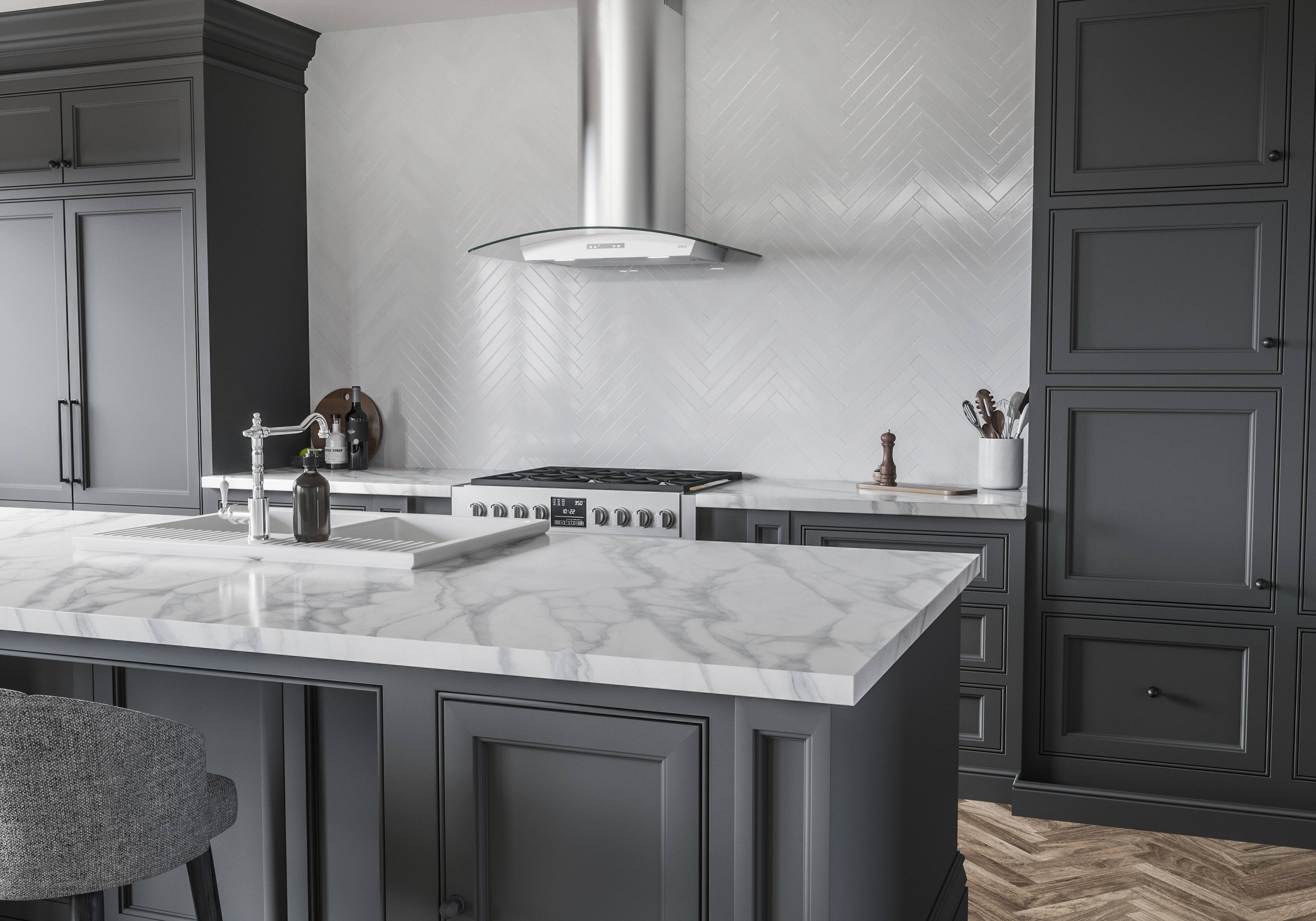 Alt View 13. Zephyr - Milano 36 in. 700 CFM Wall Mount Range Hood with LED Light - Stainless Steel.