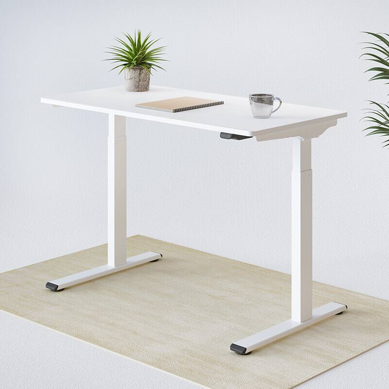 Front. FlexiSpot - FlexiSpot EC9W-E 48"W Electric Height Adjustable Standing Desk, with Basic Up & Down Control Button, White - White.