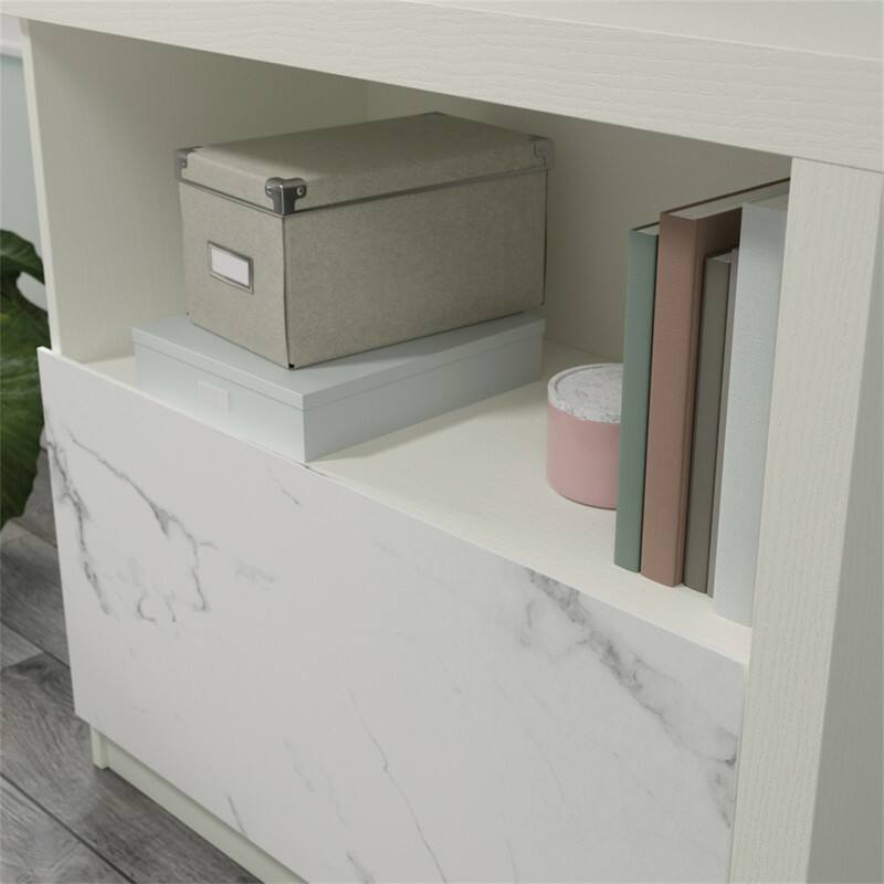 Alt View 4. HTUTWOO - Lateral File with Cubbyhole Storage for Office -Engineered Wood Cabinet,Letter/Legal File Drawer,Multi-Zone Organization - White.