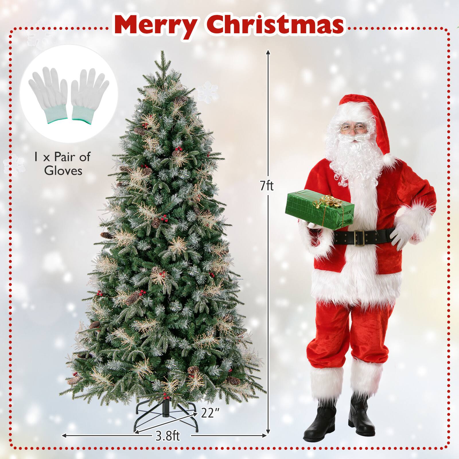 Merry Christmas

1 x Pair of Gloves

7ft

22"

3.8ft