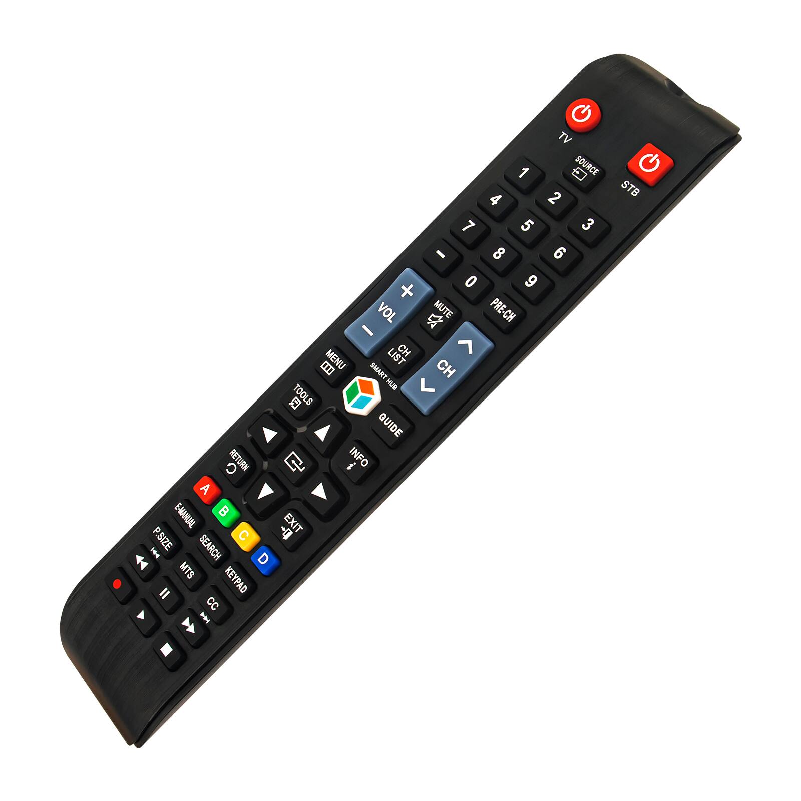 TV SOURCE 1 2 3 4 5 6 7 8 9 0 LIST STB VOL MUTE PRE-CH MENU CH SMART TOOLS GUIDE INFO RETURN A E-MANUAL B P EXIT C SEARCH D MTS KEYPAD CC