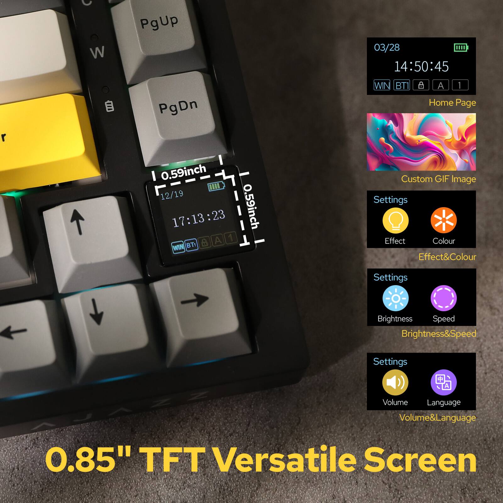 EPOMAKER Ajazz AK820 Pro 75% Wireless Mechanical Keyboard with TFT