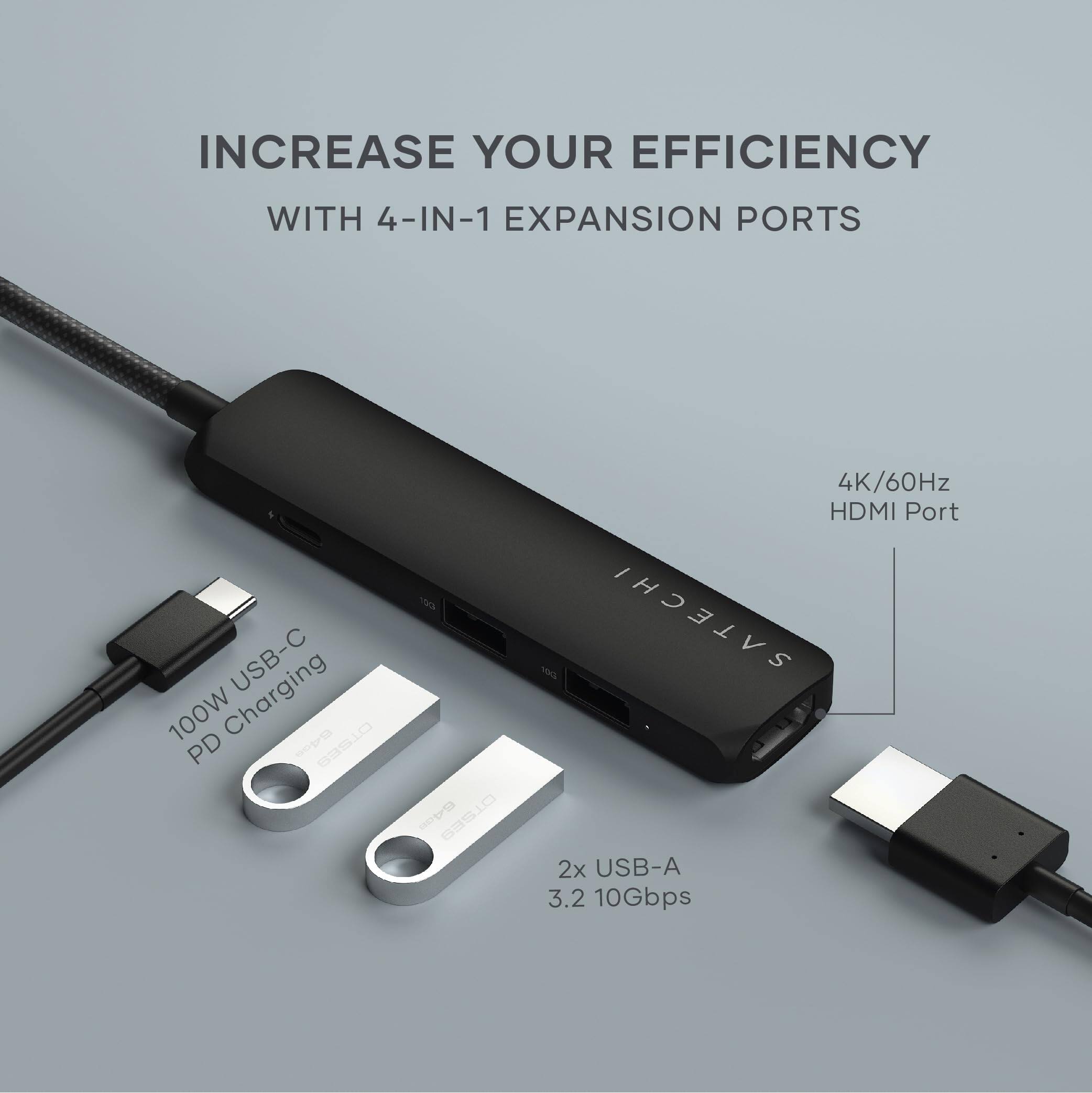 INCREASE YOUR EFFICIENCY WITH 4-IN-1 EXPANSION PORTS

- Charging USB-C 100W PD
- 4K/60Hz HDMI Port
- 2x USB-A 3.2 10Gbps