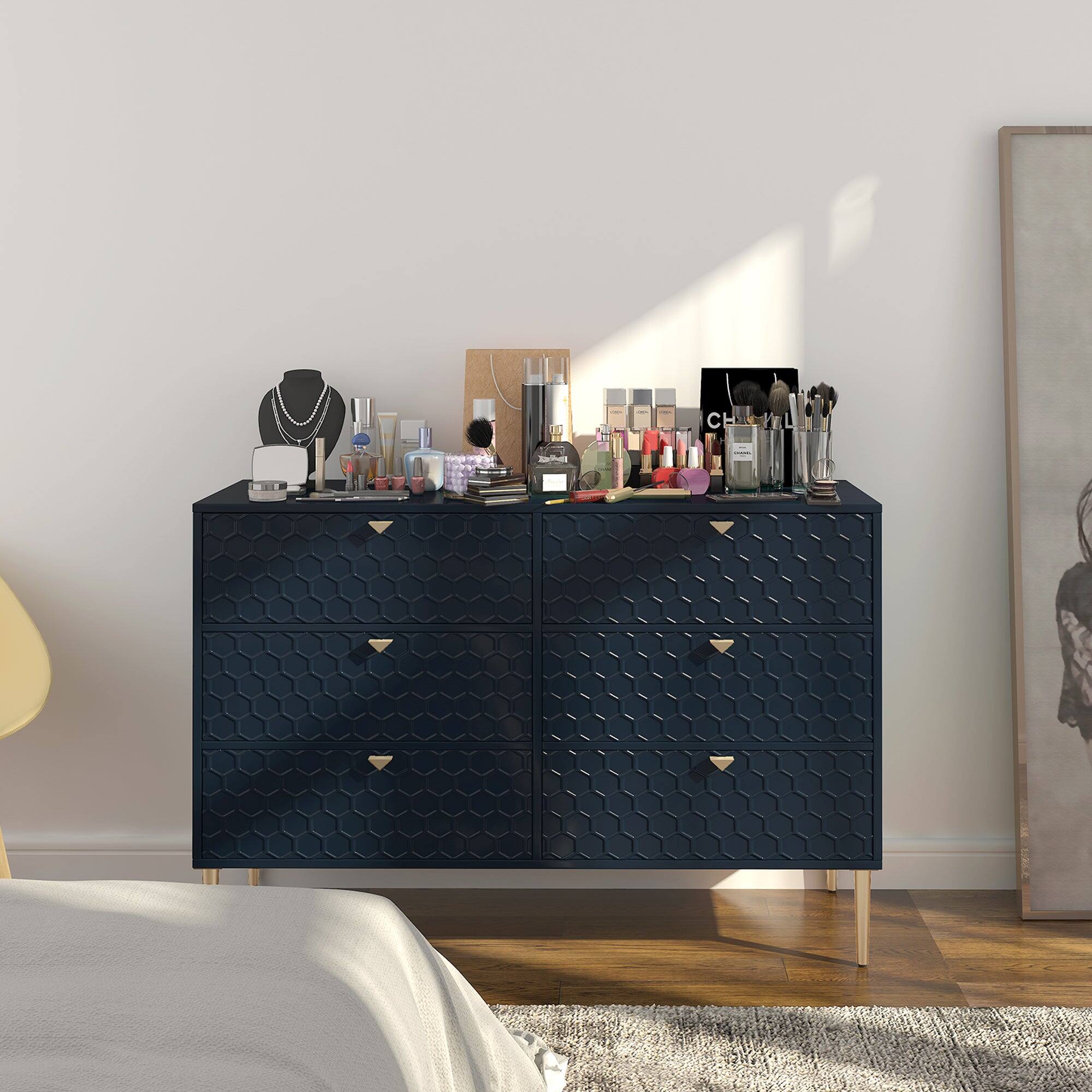 Alt View 9. Boyel Living - Blue Modern Indoor Accent Storage Cabinet with 6 Drawers - Blue.