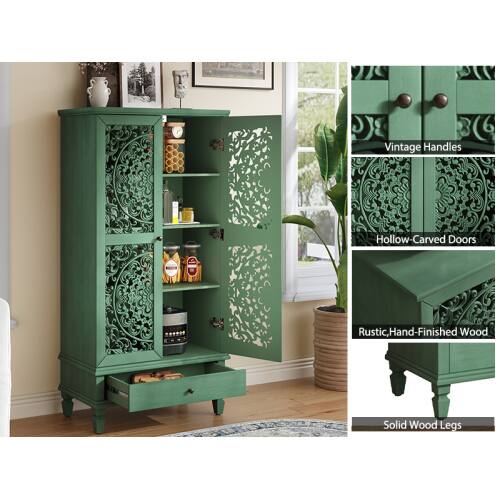 Vintage Handles Hollow-Carved Doors Rustic, Hand-Finished Rustic, Wood Solid Wood Legs