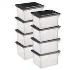 Front. Sterilite - Sterilite File Box, Clear Bankers Box, Organizer Storage Tote w/ Lid (8 Pack) - Clear.