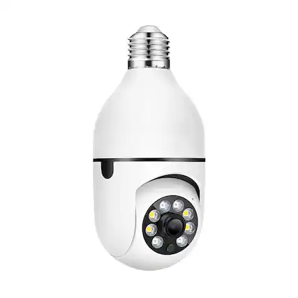 Front. Cluzine - E27 Light Bulb 360° PTZ WiFi Security Camera,Night Vision, 2-Way Audio, Easy Installation.