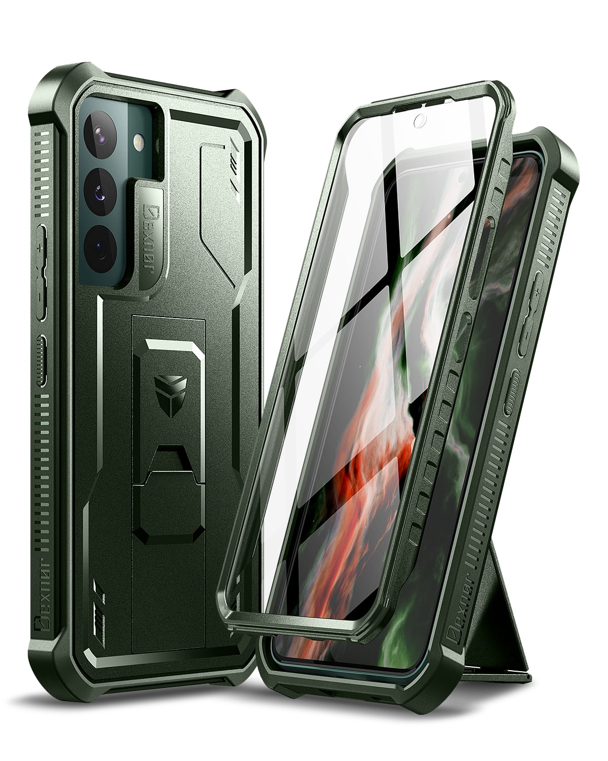 dexnor - Case for Samsung Galaxy S22 Plus Heavy Duty Military Grade Protection Shockproof Protective Cover - Army Green