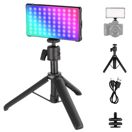 Front. Neewer - Basics Full RGB Camera Light with Desk Tripod, 8W CRI97, 4000mAh, SL90C.