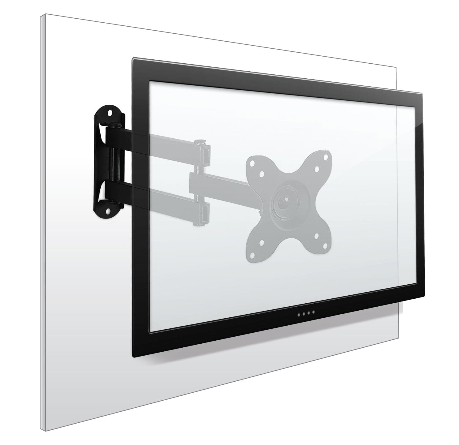 Alt View 10. Mount-It! - Full Motion TV Wall Mount for 19–30" Screens – Swivel, Tilt, Extend, Single-Stud Install, VESA Compatible - Black.