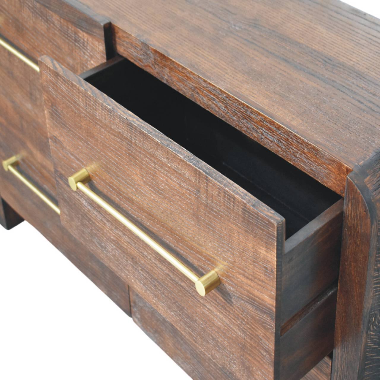 Alt View 2. Artisan Furniture - Artisan Furniture Solid Wood Copenhagen 4-Drawer Chest in Smoked Oak - Brown.