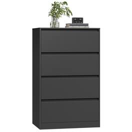 Songmics Home - 4-Drawer Dresser for Bedroom, Chest of Drawers, Storage Tower Unit, for Closet Living Room Entryway, Modern Minimalist - Ink Black