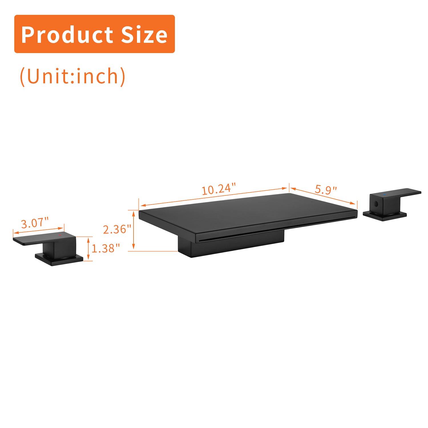 Product Size (Unit: inch)  
10.24" x 5.9" x 3.07" x 2.36" x 1.38"