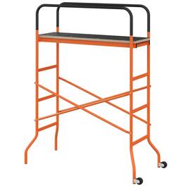 Homcom - Work Platform, Rolling Scaffolding with Wheels - Orange