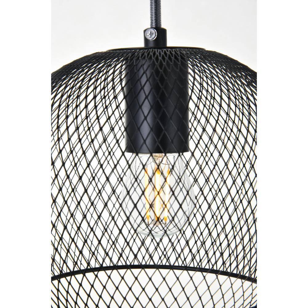 Alt View 2. Living District - Keller 1 Light Black Pendant - Black.