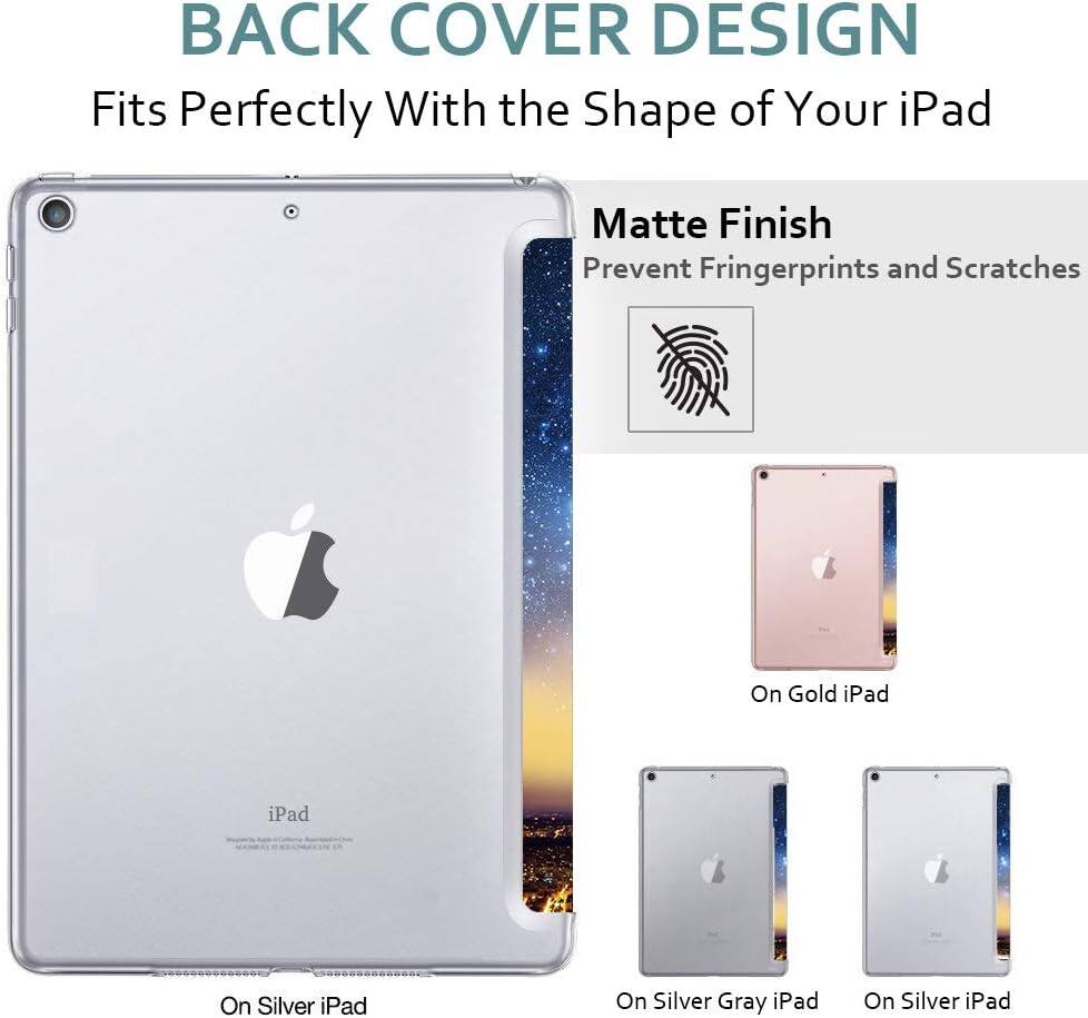 BACK COVER DESIGN  
Fits Perfectly With the Shape of Your iPad  

Matte Finish  
Prevent Fingerprints and Scratches  

On Gold iPad  
On Silver iPad  
On Silver Gray iPad  
On Silver iPad