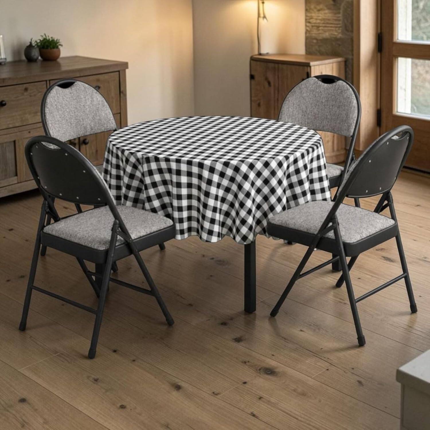 Alt View 1. Sudden Comfort - Sudden Comfort Set of 4 Double Padded Steel High Back Folding Chairs, Black/Grey - Black/Grey.