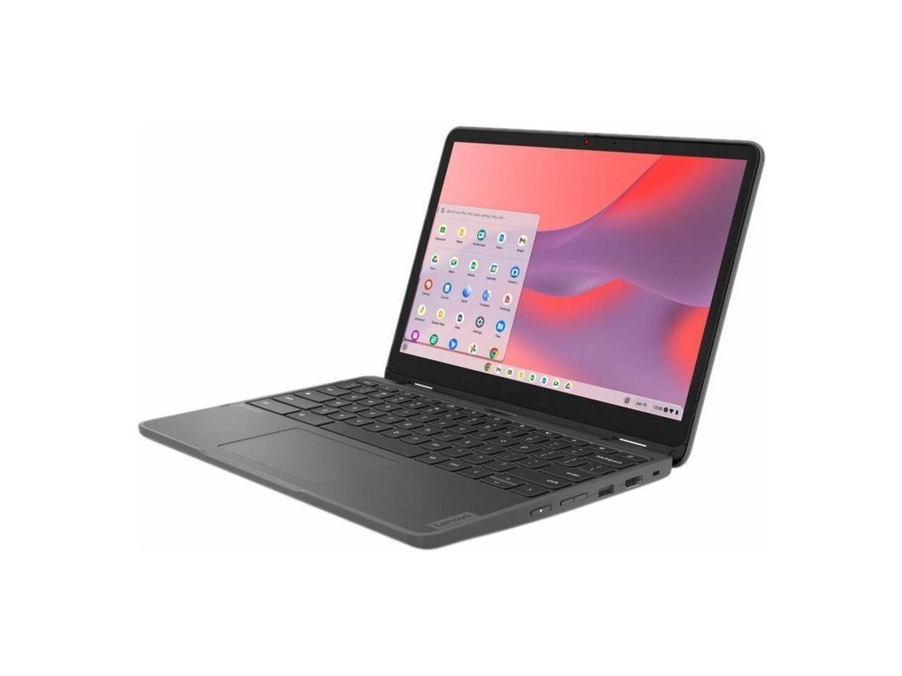 Alt View 8. Lenovo - Lenovo 500e Yoga Chromebook Gen 4 12.2" Touch Screen Intel Processor N100 4GB Memory 32 GB SSD Chrome OS 82W40009US - Gray.