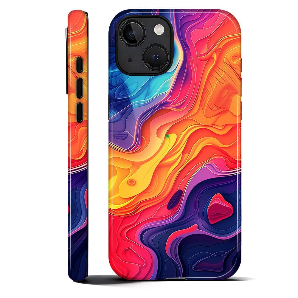 BUBM - Smartphone Case for iPhone - 2-Layer Durable Smartphone Protection Case - Lava Current - Lava Current for iPhone 14