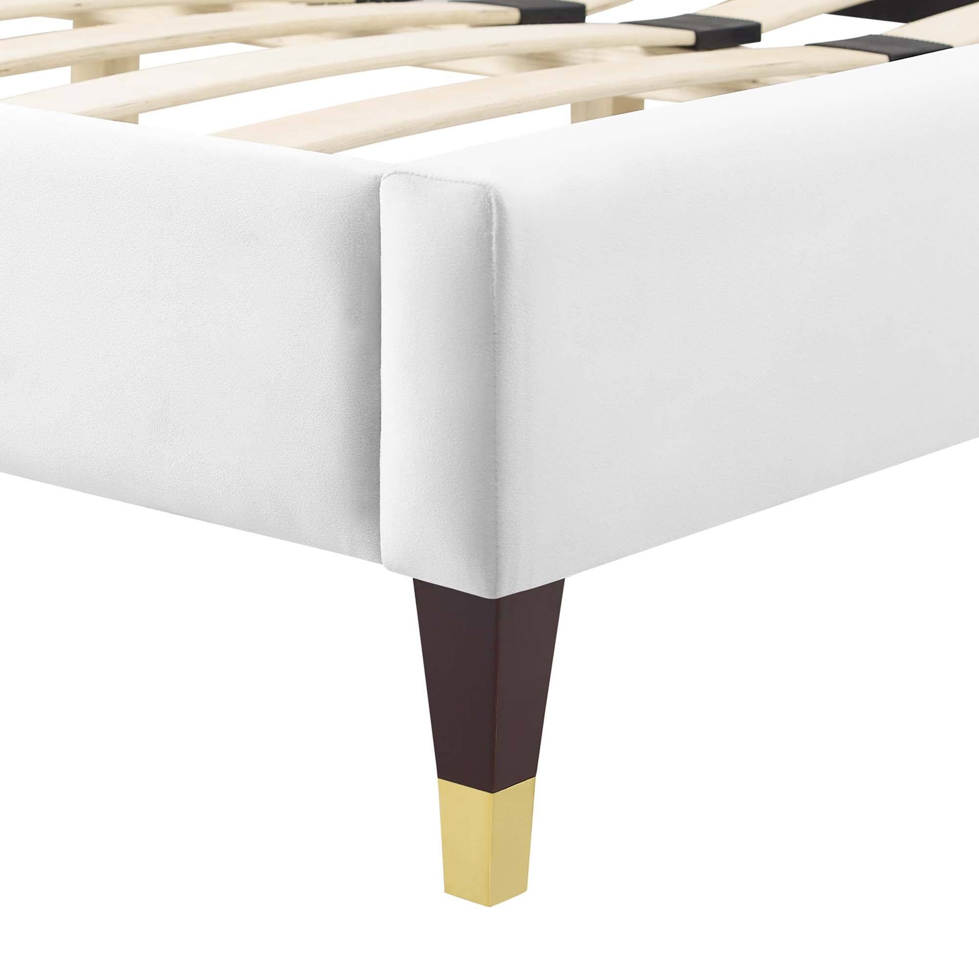 Alt View 8. Modway - Current Performance Velvet Full Platform Bed - White.