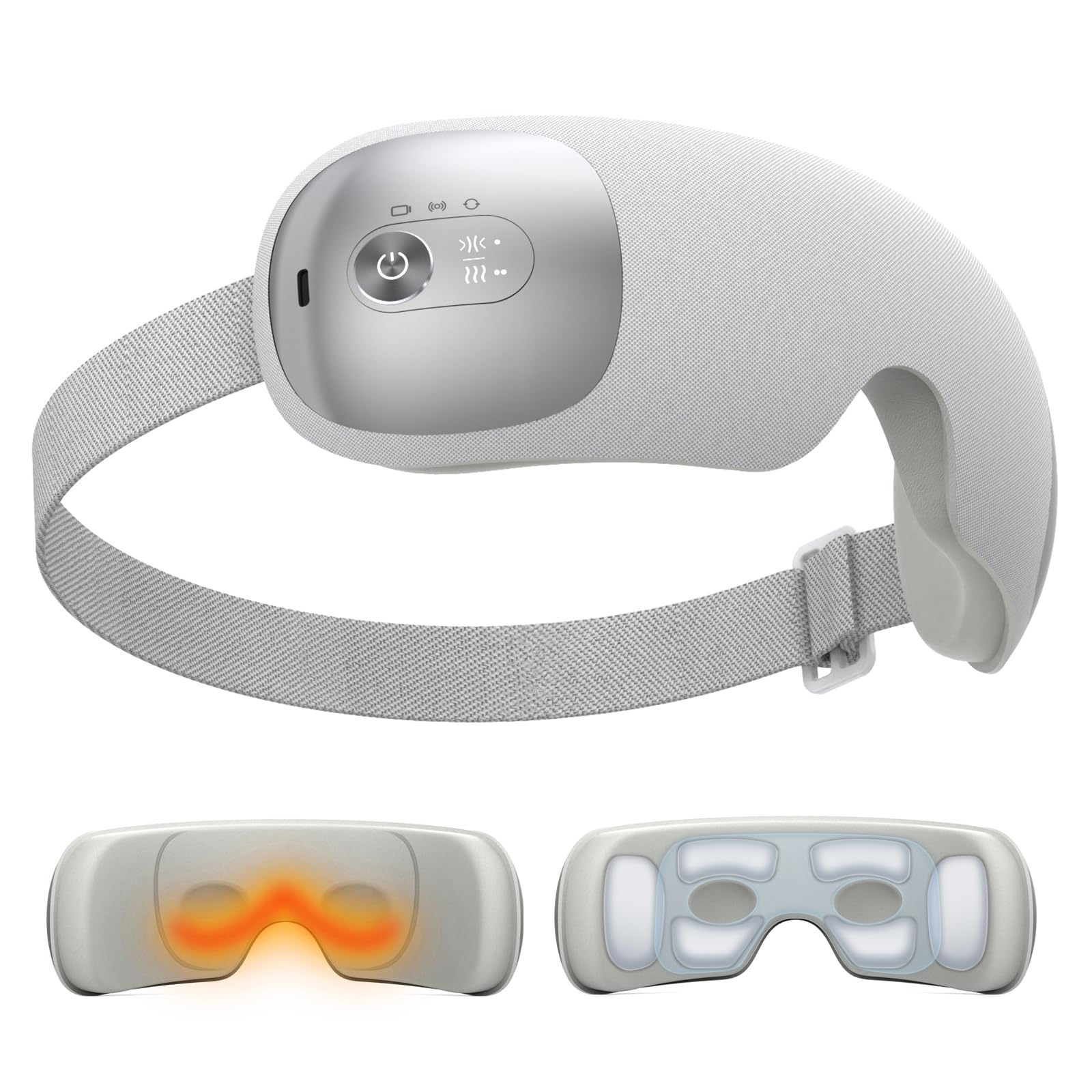 Live At Space - 0.56lb Heated Eye Mask, 2 Heat 3 Massage 120min, 3D Airbag, Bluetooth Music, Dry Eye Relief - 642146671043