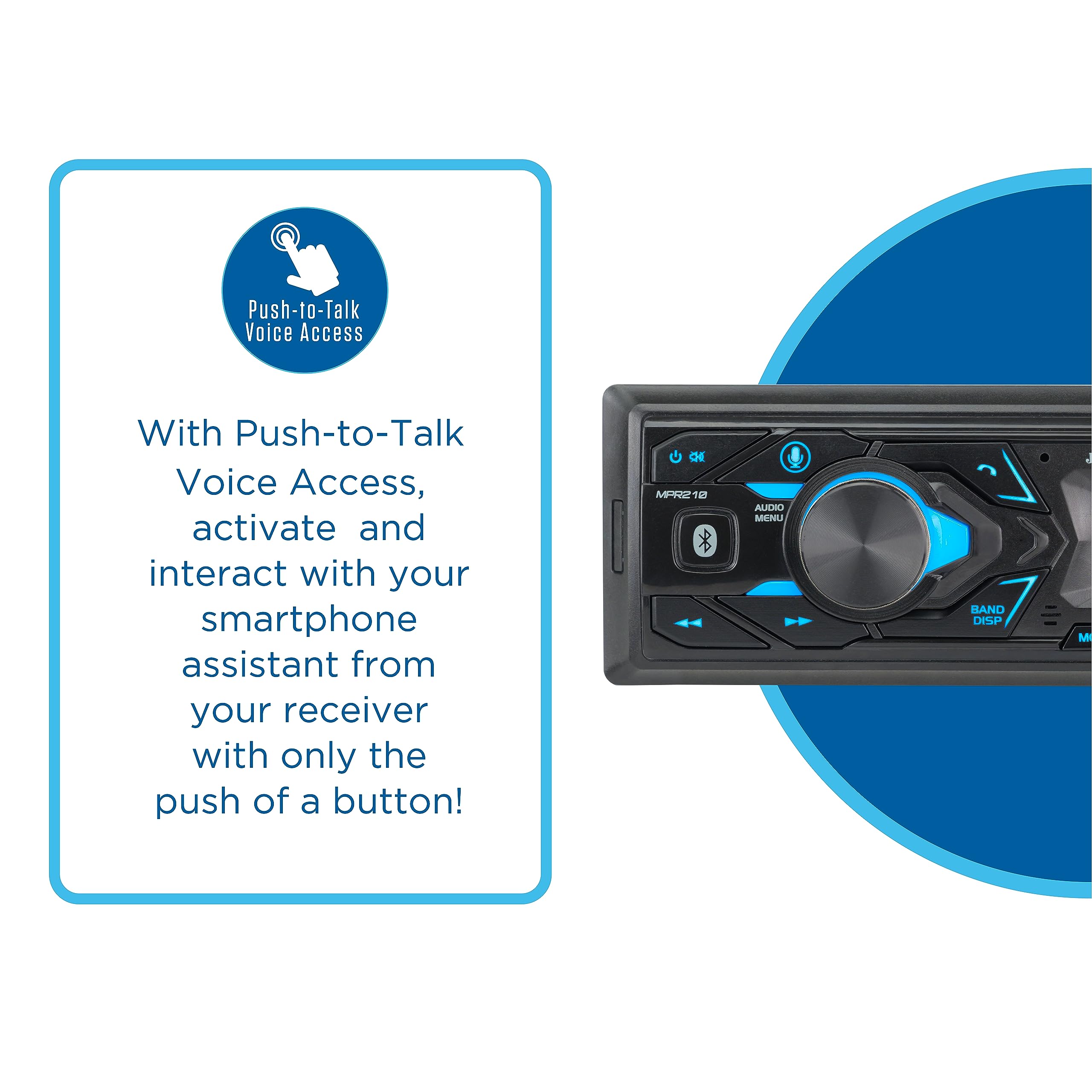 Push-to-Talk Voice Access, With Push-to-Talk Voice Access, activate and interact with your smartphone assistant from your receiver with only the push of a button! OE  ALICHO MENU BAND DISP M