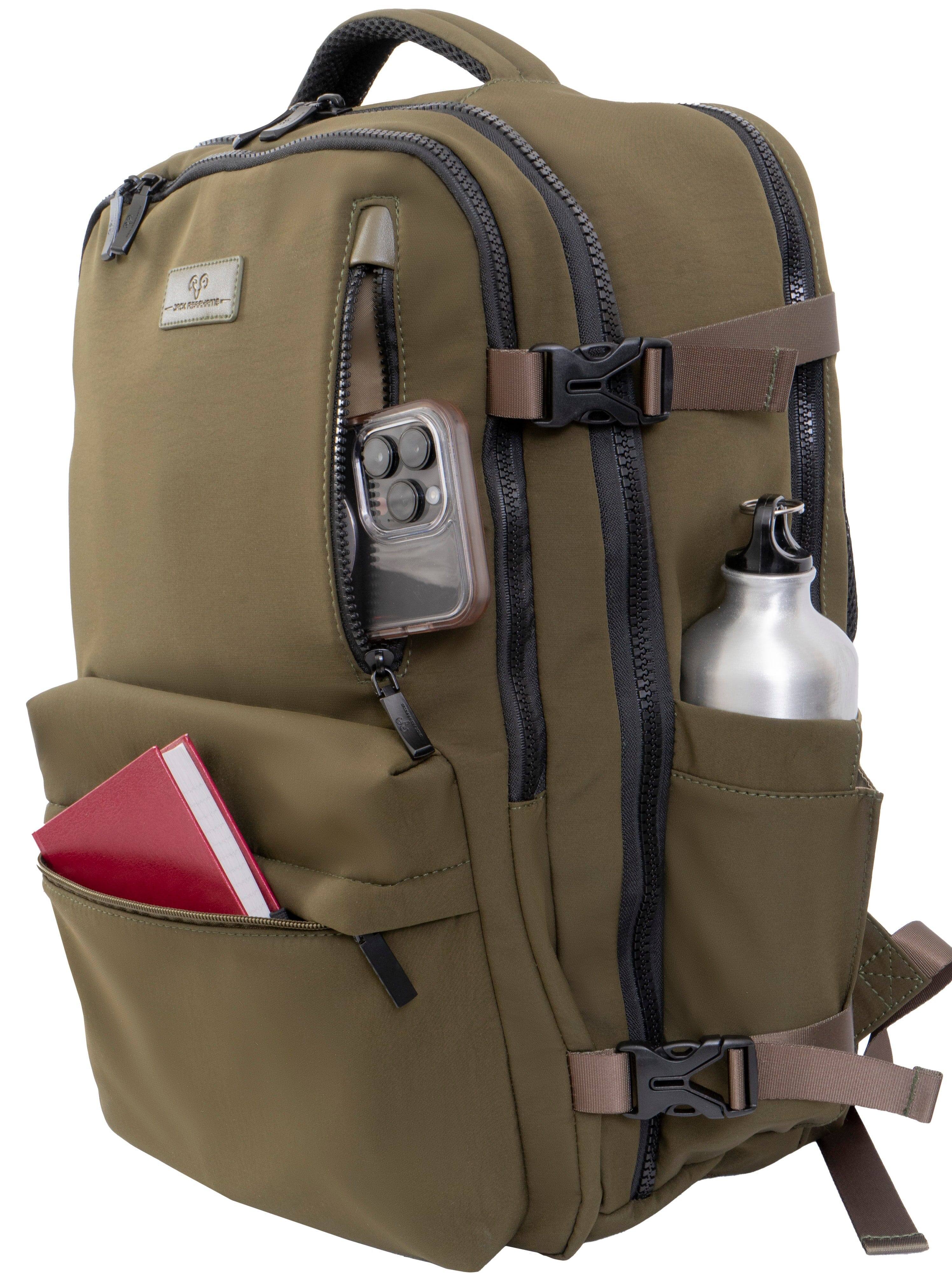 Jack Abrahams The Jackson 19 Inch Nylon Travel Backpack with Shoe