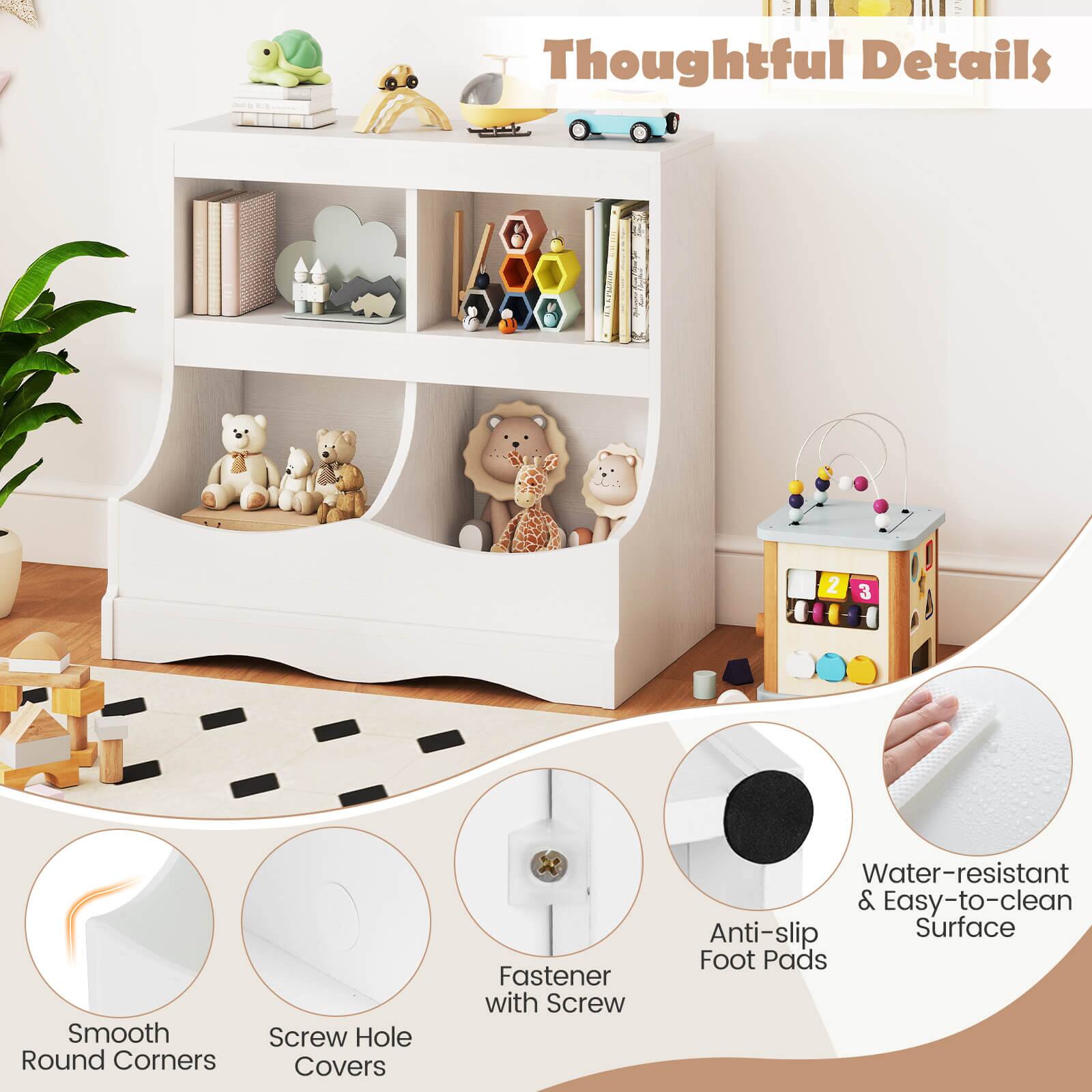 Thoughtful Details

- Smooth Round Corners
- Screw Hole Covers
- Fastener with Screw
- Anti-slip Foot Pads
- Water-resistant & Easy-to-clean Surface