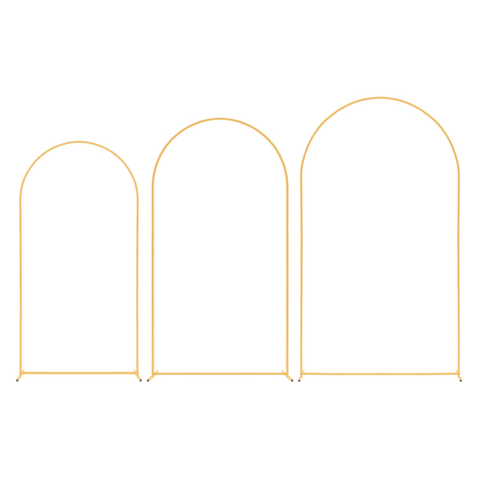 Alt View 5. VEVOR - Arch Backdrop Stand, Set of 3, 8/7.2/6.6 ft, Stable Structure, Easy Assembly, Gold Metal Arch Backdrop Stand for Wedding - Gold.