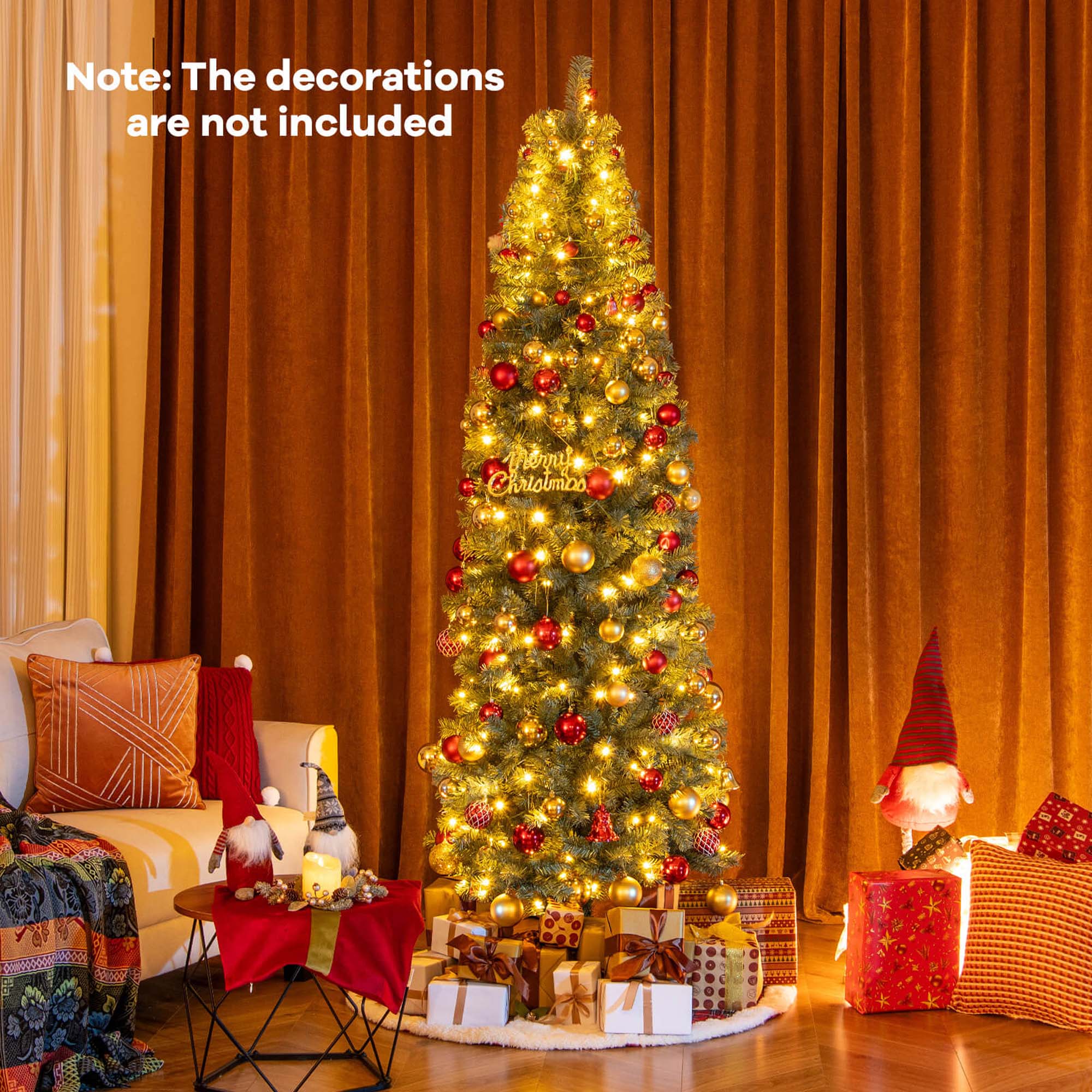 Note: The decorations are not included.