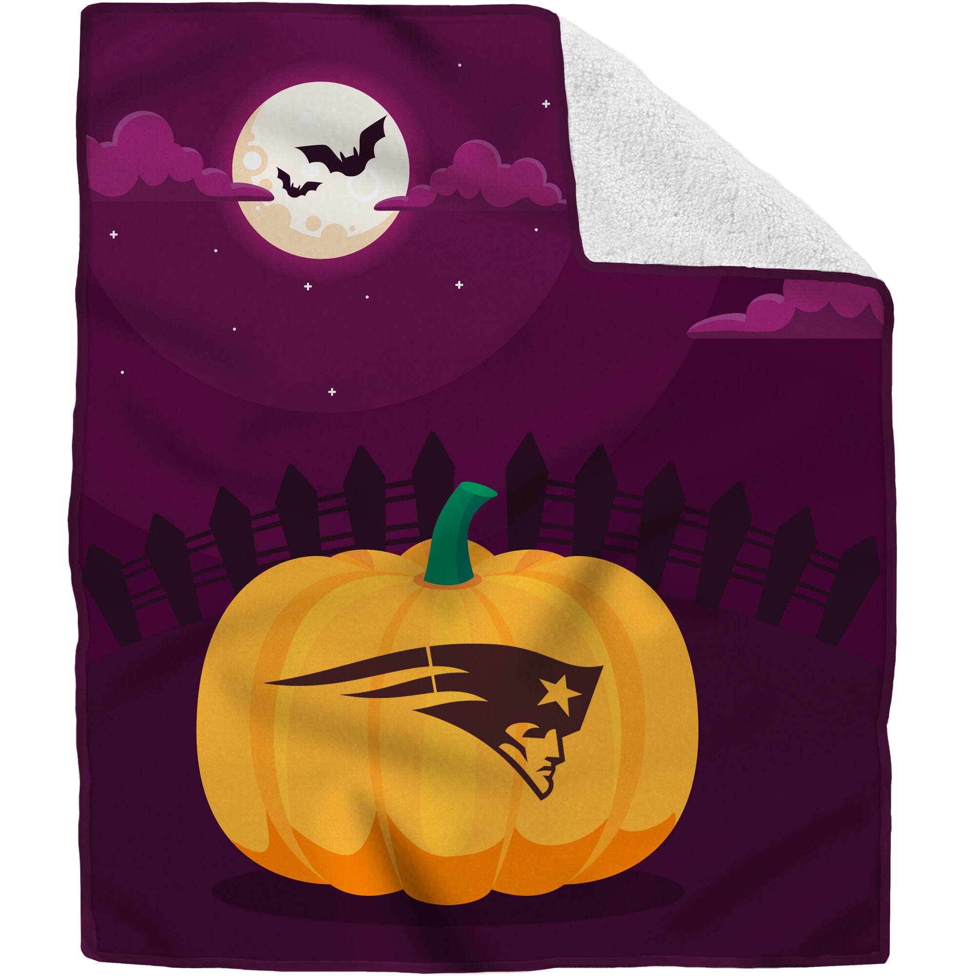 Front. Pegasus - 60'' x 70'' Halloween Pumpkin Throw Blanket - Multicolor.