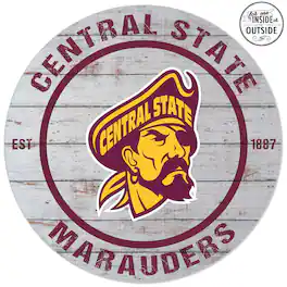 Jardine - Central State Marauders 20'' Indoor/Outdoor Weathered Circle Sign - White