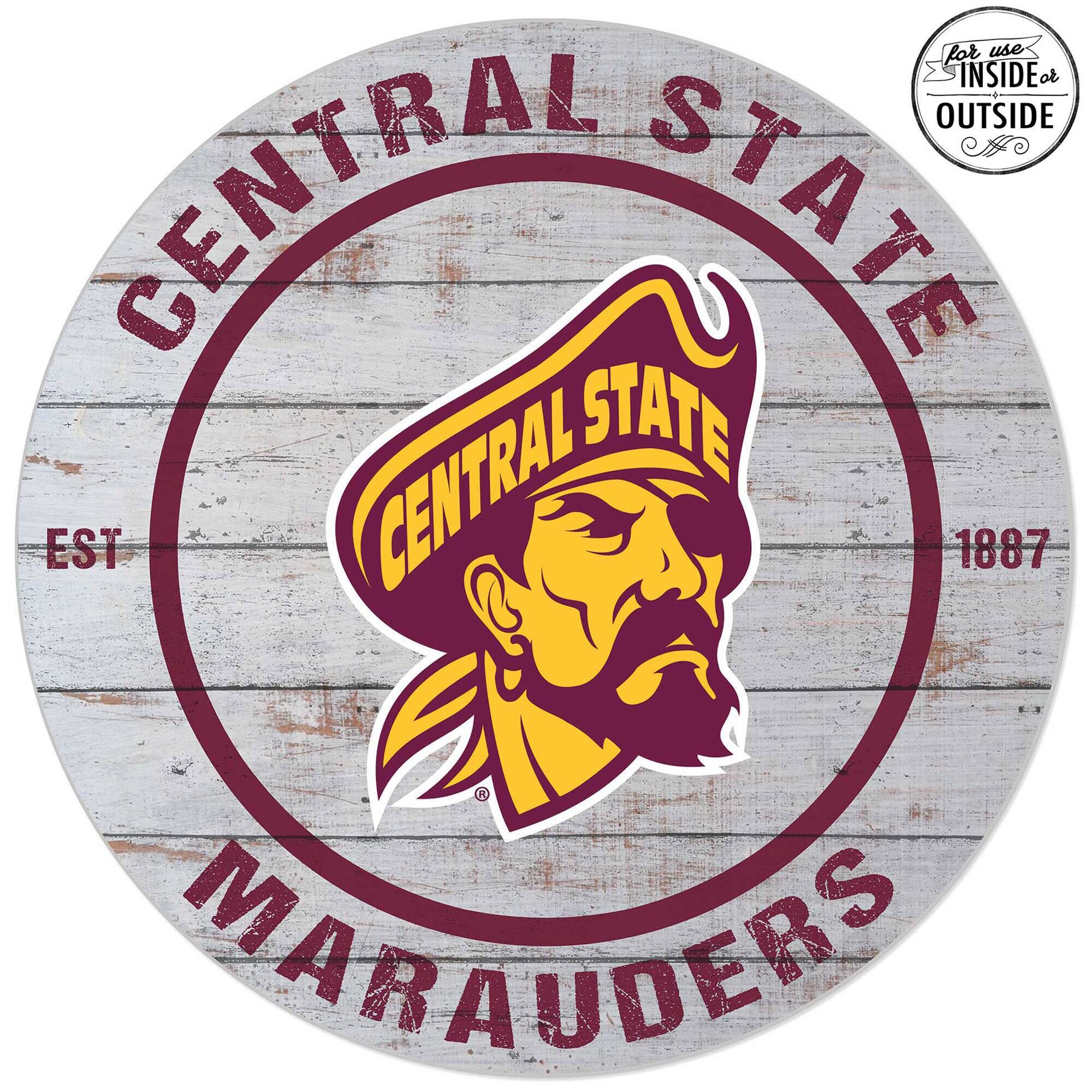 Central State Marauders 20'' Indoor/Outdoor Weathered Circle Sign