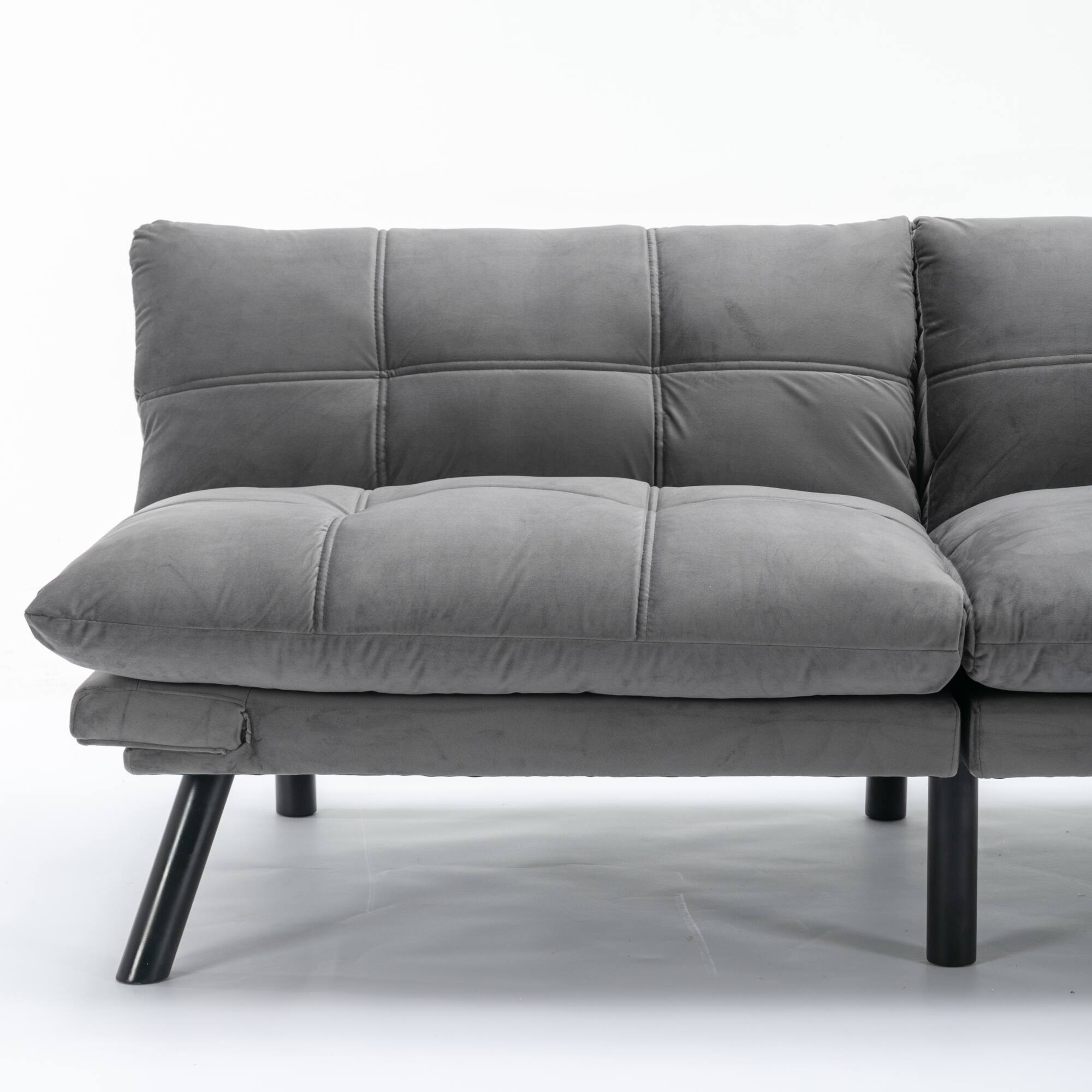 Alt View 10. GOODSILO - Convertible Folding Sofa Bed with Adjustable Armrests and Backrest for Small Spaces - Light Grey.